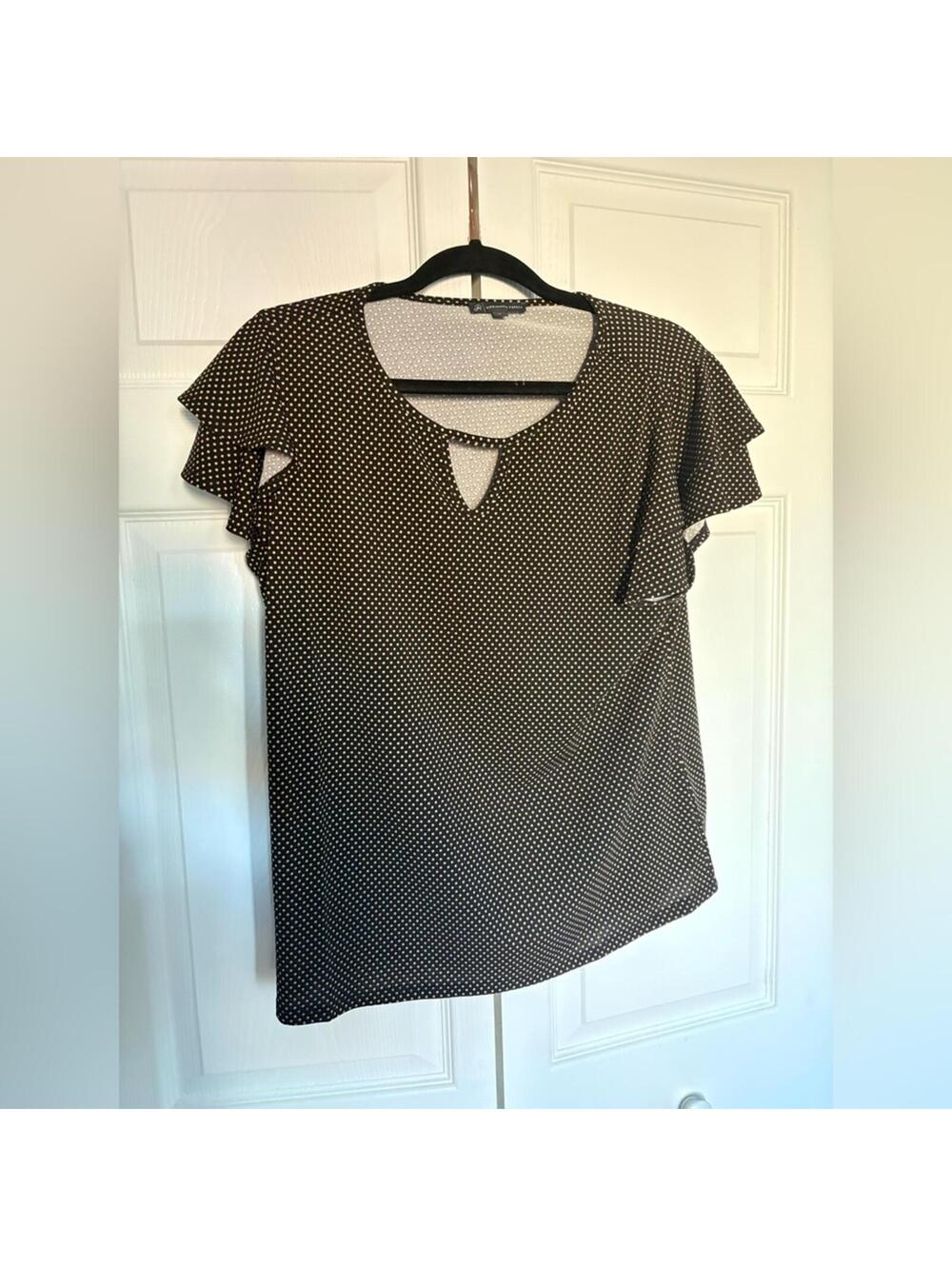 Black and Cream Polka Dot Women's Top